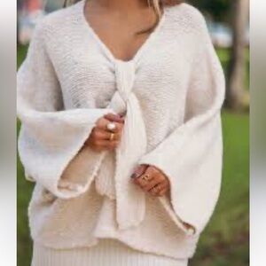 ShopEvelynne Cream V-Neck Sweater